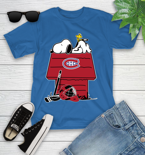 Montreal Canadiens NHL Hockey Snoopy Woodstock The Peanuts Movie Youth T-Shirt 9