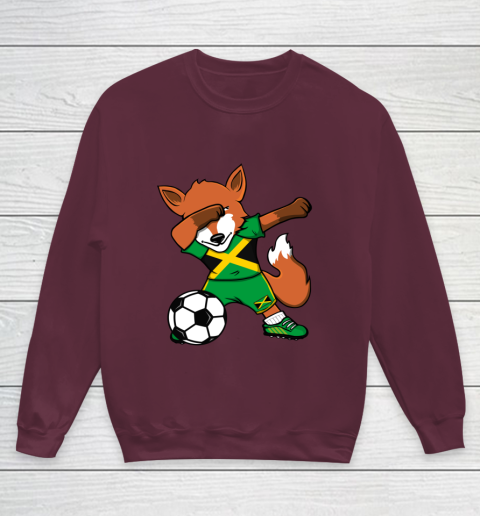 Dabbing Fox Jamaica Soccer Fans Jersey Jamaican Football Fan Youth Sweatshirt 5