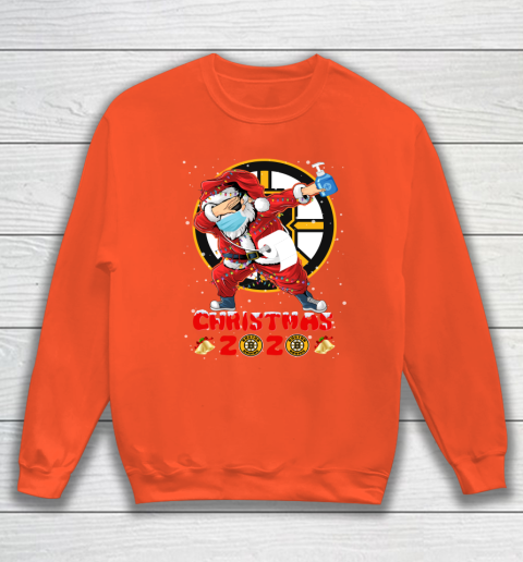 Boston Bruins Funny Santa Claus Dabbing Christmas 2020 NHL Sweatshirt 3