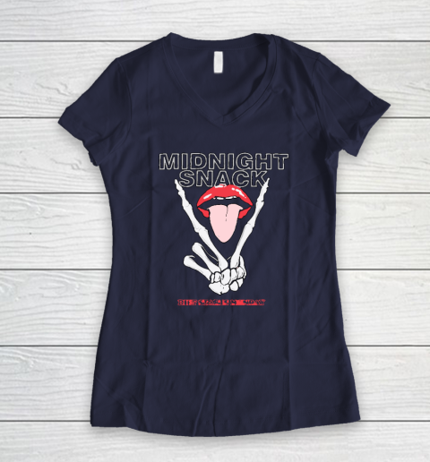 Midnight Snack Retro Vintage Women's V-Neck T-Shirt 7