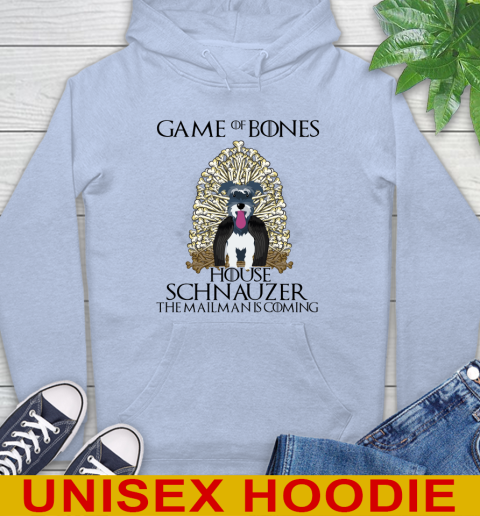 Game of bones house schnauzer dog the mailman is coming tshirt 18
