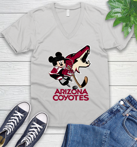 NHL Arizona Coyotes Mickey Mouse Disney Hockey T Shirt V-Neck T-Shirt