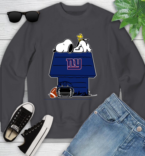 New York Giants NFL Football Snoopy Woodstock The Peanuts Movie Youth Sweatshirt 6
