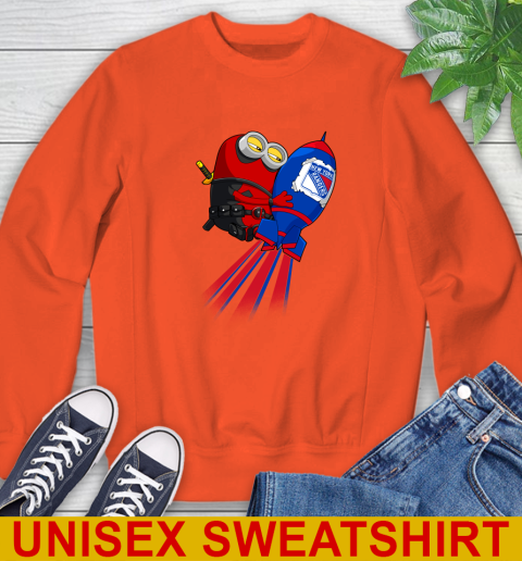 NHL Hockey New York Rangers Deadpool Minion Marvel Shirt Sweatshirt 3