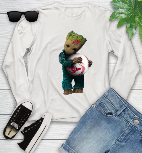 MLB Groot Guardians Of The Galaxy Baseball Sports Cleveland Indians Youth Long Sleeve 12