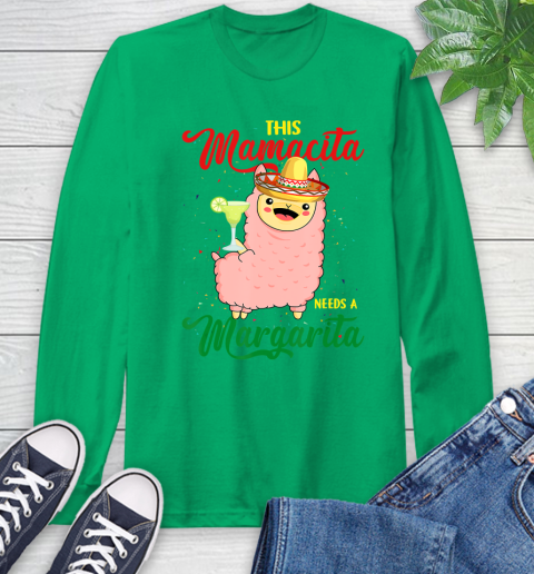 Nurse Shirt This Mamacita needs a Margarita Llama T Shirt Long Sleeve T-Shirt 9