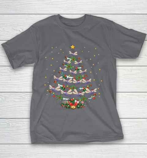 Dragonfly Christmas Tree Santa Dragonfly Bird Xmas Gift Youth T-Shirt 5