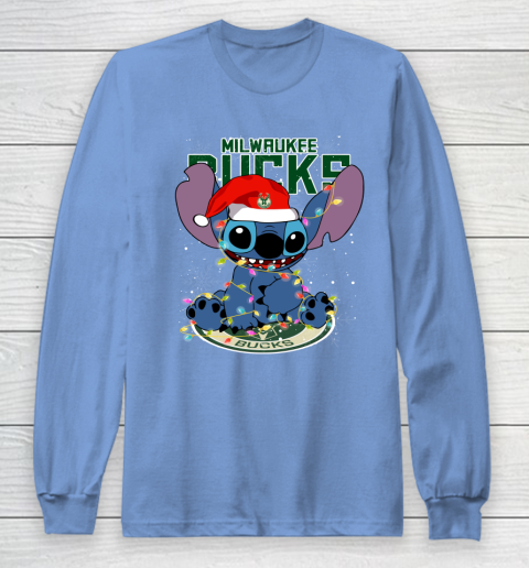 Milwaukee Bucks NBA noel stitch Basketball Christmas Long Sleeve T-Shirt 8