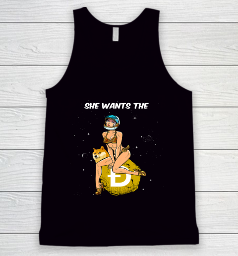 Cryptocurrency She Wants The Dogecoin Doge Crypto Moon Tank Top