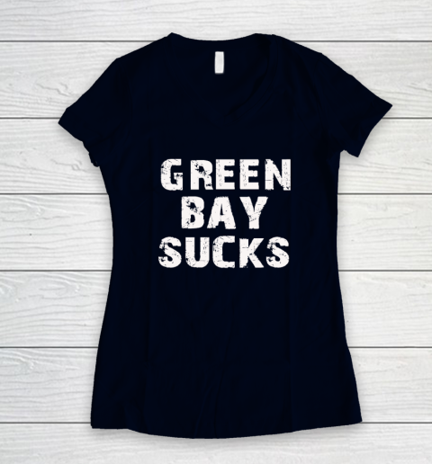 Green Bay Sucks Women's V-Neck T-Shirt 2