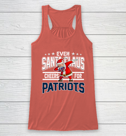 New England Patriots Even Santa Claus Cheers For Christmas NFL Racerback Tank 3