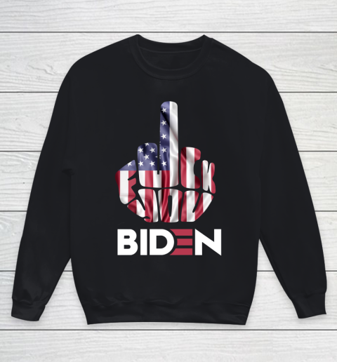 Fuck You Biden Middle Finger  Fuck Biden  Anti Biden Supporter Youth Sweatshirt