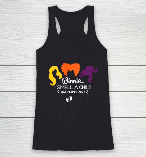 Halloween Pregnant Winnie I Smell A Child Due March 2021 Racerback Tank