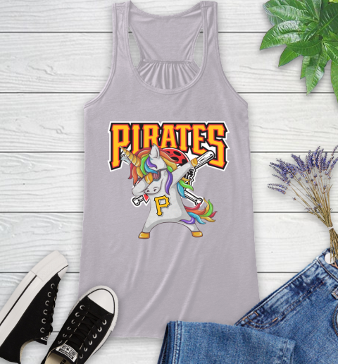 Pittsburgh Pirates MLB Baseball Funny Unicorn Dabbing Sports Racerback Tank 5
