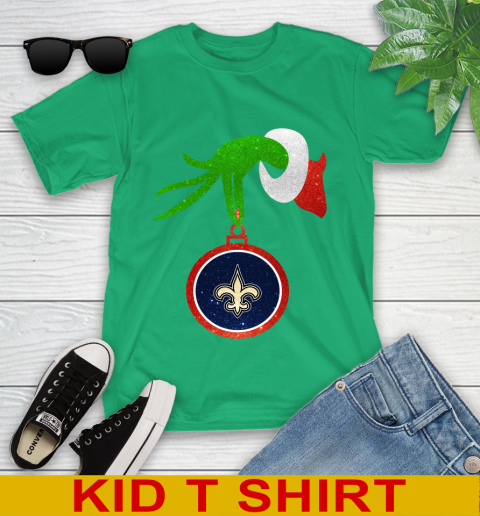 New Orleans Saints Grinch Merry Christmas NFL Football Youth T-Shirt 6