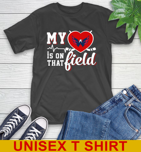 NHL My Heart Is On That Field Hockey Sports Washington Capitals T-Shirt