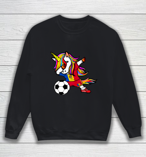Dabbing Unicorn Moldova Football Moldovan Flag Soccer Sweatshirt
