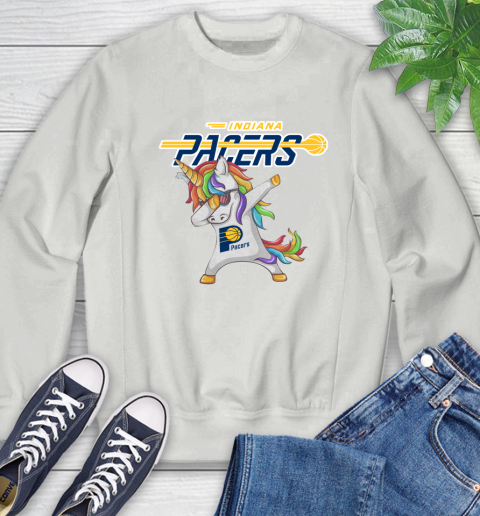 Indiana Pacers NBA Basketball Funny Unicorn Dabbing Sports Sweatshirt 5