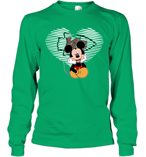 NFL Kansas City Chiefs The Heart Mickey Mouse Disney Football T Shirt qm5YAYk4GDR long sleeve tee 14 95 151514 front irish green