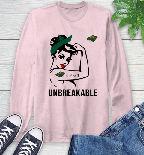 NHL Minnesota Wild Girl Unbreakable Hockey Sports Long Sleeve T-Shirt 8