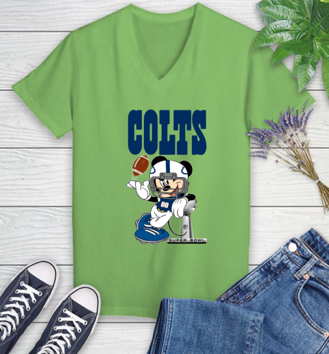 NFL Indianapolis Colts Mickey Mouse Disney Super Bowl Football T Shirt Women's V-Neck T-Shirt 11