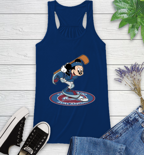 NHL Hockey Colorado Avalanche Cheerful Mickey Disney Shirt Racerback Tank 8
