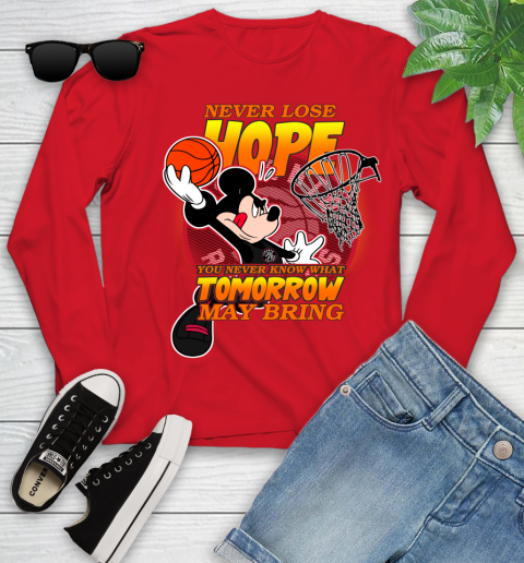 Toronto Raptors NBA Basketball Mickey Disney Never Lose Hope Youth Long Sleeve 11