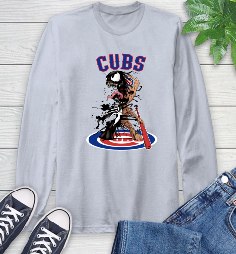 MLB Chicago Cubs Baseball Venom Groot Guardians Of The Galaxy Long Sleeve T-Shirt 6