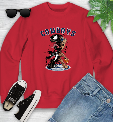 NFL Dallas Cowboys Football Venom Groot Guardians Of The Galaxy Youth Sweatshirt 9