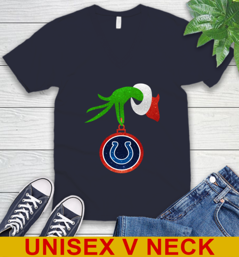 Indianapolis Colts Grinch Merry Christmas NFL Football V-Neck T-Shirt 3