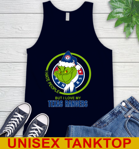 Texas Rangers MLB Christmas Grinch I Hate People But I Love My Favorite Baseball Team Tank Top 3