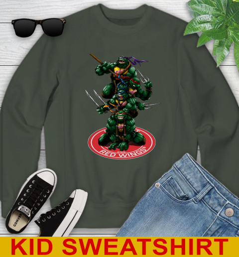 NHL Hockey Detroit Red Wings Teenage Mutant Ninja Turtles Shirt Youth Sweatshirt 9