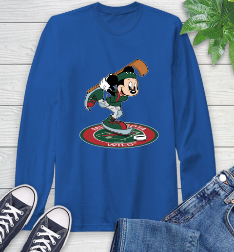 NHL Hockey Minnesota Wild Cheerful Mickey Disney Shirt Long Sleeve T-Shirt 10
