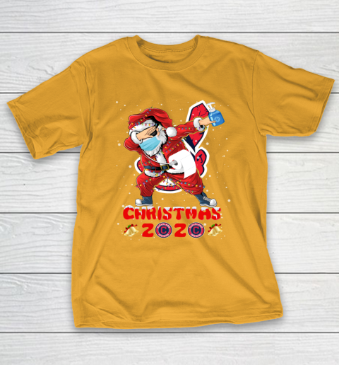 Cleveland Indians Funny Santa Claus Dabbing Christmas 2020 MLB T-Shirt 2