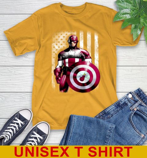 Miami Heat NBA Basketball Captain America Marvel Avengers American Flag Shirt T-Shirt 2