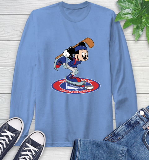 NHL Hockey New York Rangers Cheerful Mickey Disney Shirt Long Sleeve T-Shirt 12