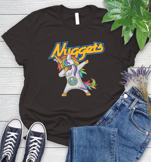Denver Nuggets NBA Basketball Funny Unicorn Dabbing Sports Women's T-Shirt 8