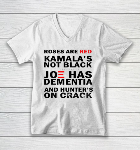 Roses Are Red Kamalas Not Black Anti Biden V-Neck T-Shirt