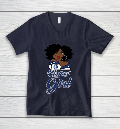San Diego Padress Girl MLB V-Neck T-Shirt 3