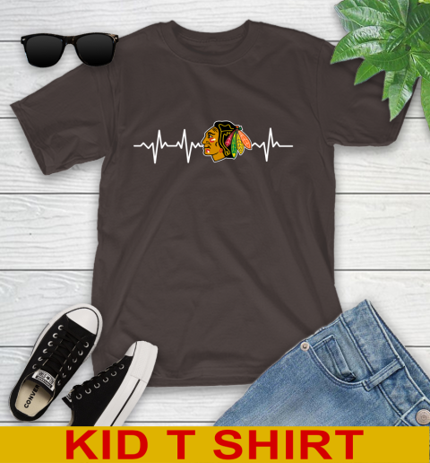 Chicago Blackhawks NHL Hockey Heart Beat Shirt Youth T-Shirt 6