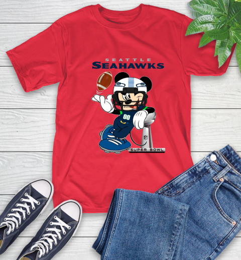 NFL Seattle Seahawks Mickey Mouse Disney Super Bowl Football T Shirt T-Shirt 10