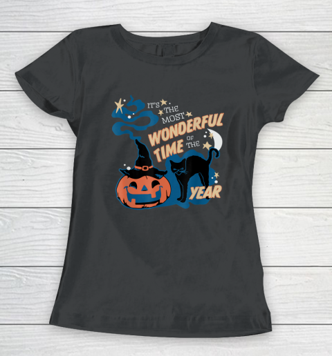 Black Cat Halloween Shirt It's the Most Wonderful Time Of The Year Women's T-Shirt