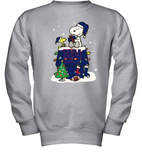 A Happy Christmas With New York Giants Snoopy Youth Sweatshirt