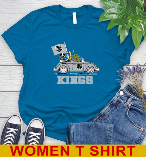 NHL Hockey Los Angeles Kings Darth Vader Baby Yoda Driving Star Wars Shirt Women's T-Shirt 8 NHL Hockey Los Angeles Kings Darth Vader Baby Yoda Driving Star Wars Shirt Women's T-Shirt - Image 8