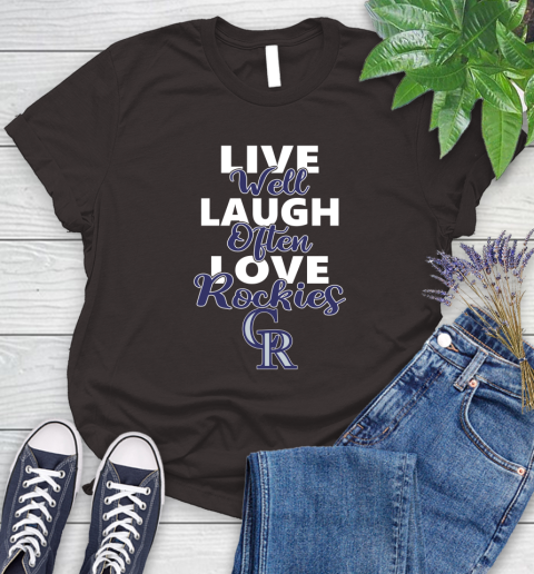 MLB Baseball Colorado Rockies Live Well Laugh Often Love Shirt Women's T-Shirt 9