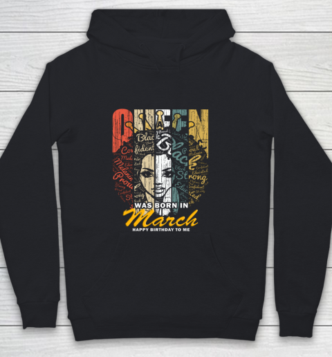 Queens are Born in March Shirts for Women Birthday Girl Youth Hoodie