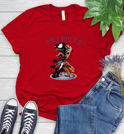 NFL New England Patriots Football Venom Groot Guardians Of The Galaxy Women's T-Shirt 10 NFL New England Patriots Football Venom Groot Guardians Of The Galaxy Women's T-Shirt - Image 10