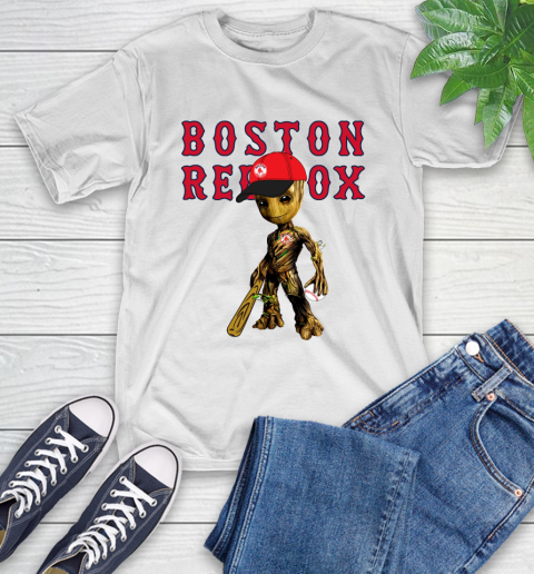 MLB Boston Red Sox Groot Guardians Of The Galaxy Baseball T-Shirt