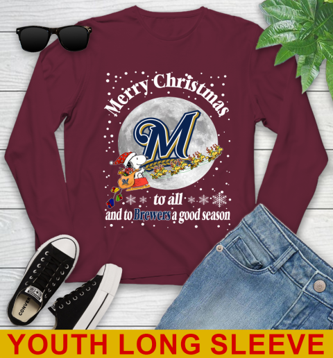 Milwaukee Brewers Merry Christmas To All And To Brewers A Good Season MLB Baseball Sports Youth Long Sleeve 6