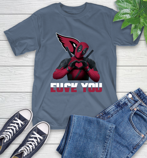 NHL Arizona Cardinals Deadpool Love You Fuck You Football Sports T-Shirt - Image 9